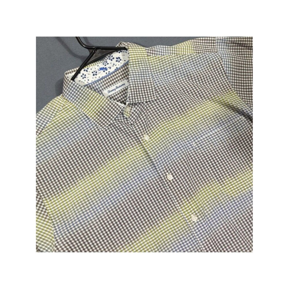 Tommy Bahama Shirt Men's XXL Multi Color Pima Cotton Long Sleeve Button Up